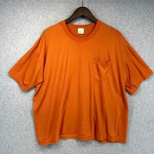 Akwa Tek T-Shirt Mens Size 2XL Orange Polyester Short Sleeve Front Pocket